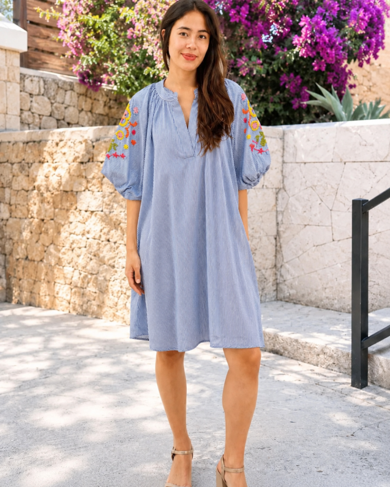 lilou robe ballon brodée