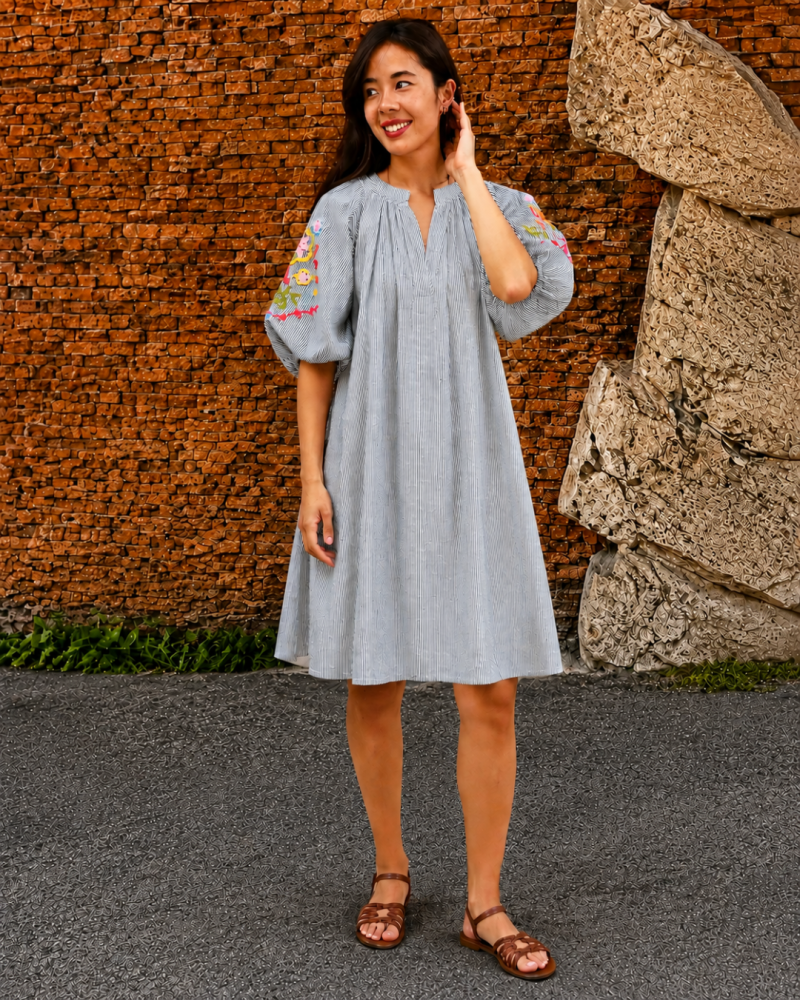 lilou robe ballon brodée