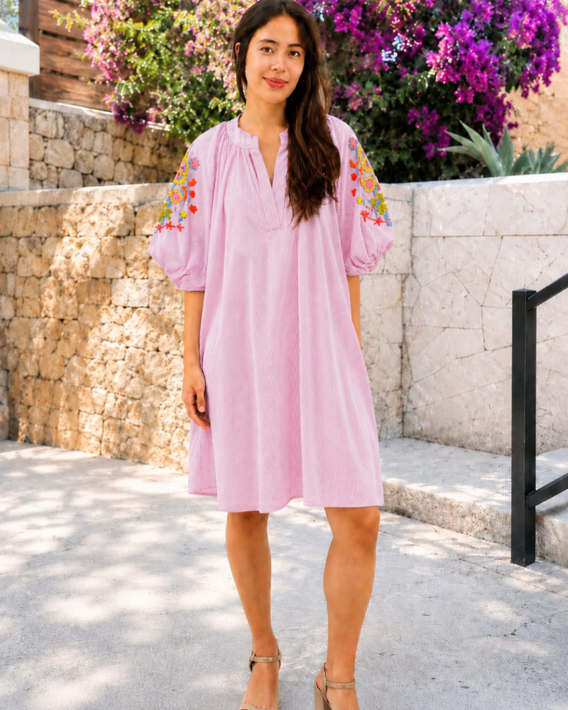 lilou robe ballon brodée