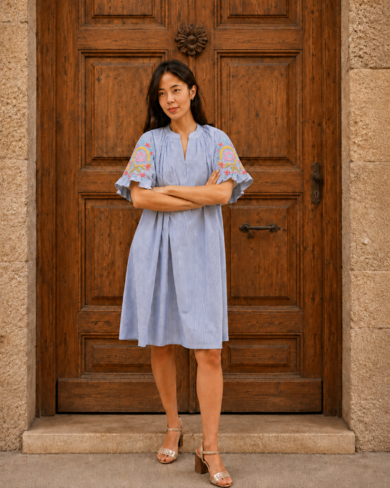 lilou robe ballon brodée